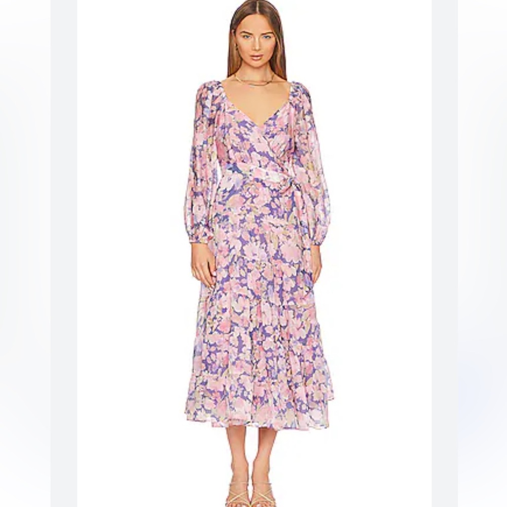 Astr Floral Maxi Dress in Pink and Purple